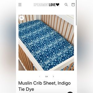 Spearmint Love| Muslin Crib Sheet Indigo Tie Dye